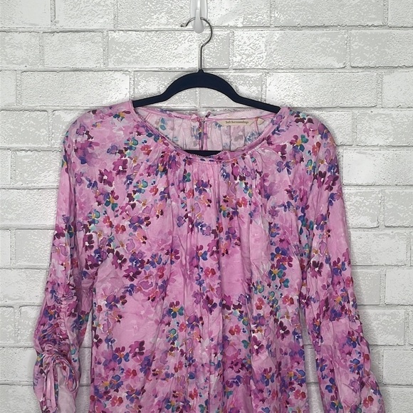 Soft Surroundings Brialla Floral Lilac Lightweight Print Top - Picture 3 of 11